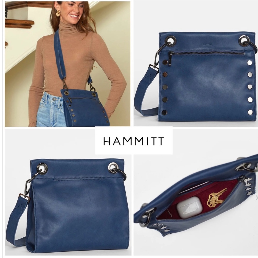 Hammitt TONY Vintage Navy/Gunmetal Blue Crossbody Bag